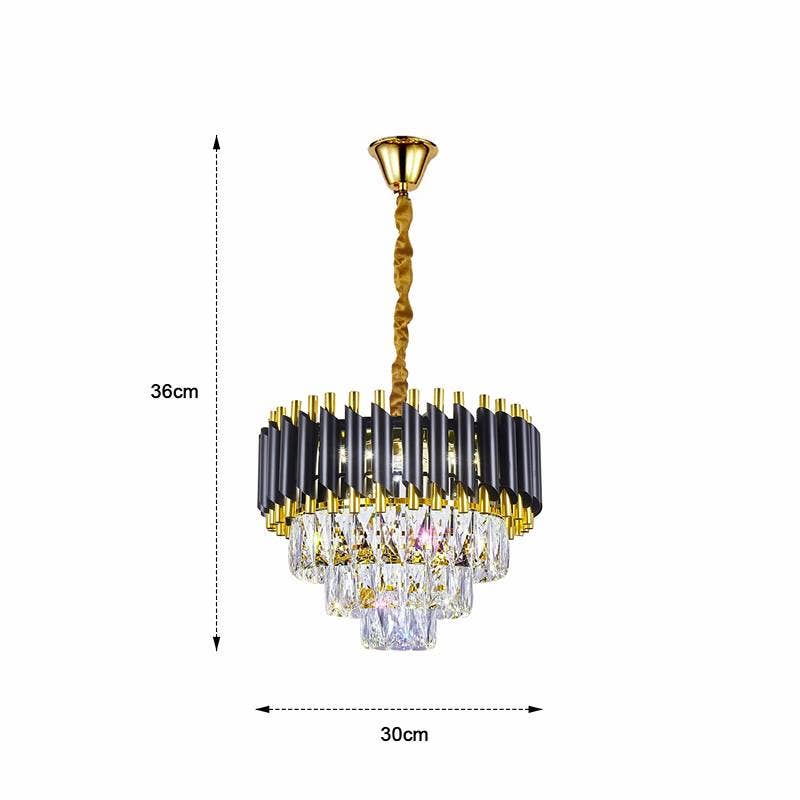 Ledsone - Wholesale Chandelier/Hanging Light - Black and Gold Hanging Crystal Chandeliers Light Fixture ~48031