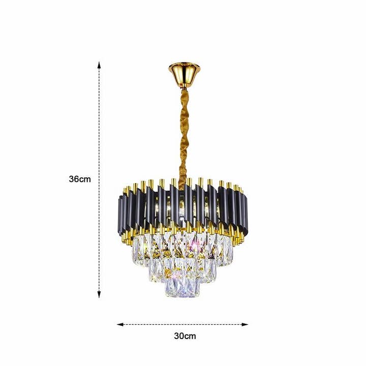 Ledsone - Wholesale Chandelier/Hanging Light - Black and Gold Hanging Crystal Chandeliers Light Fixture ~48031