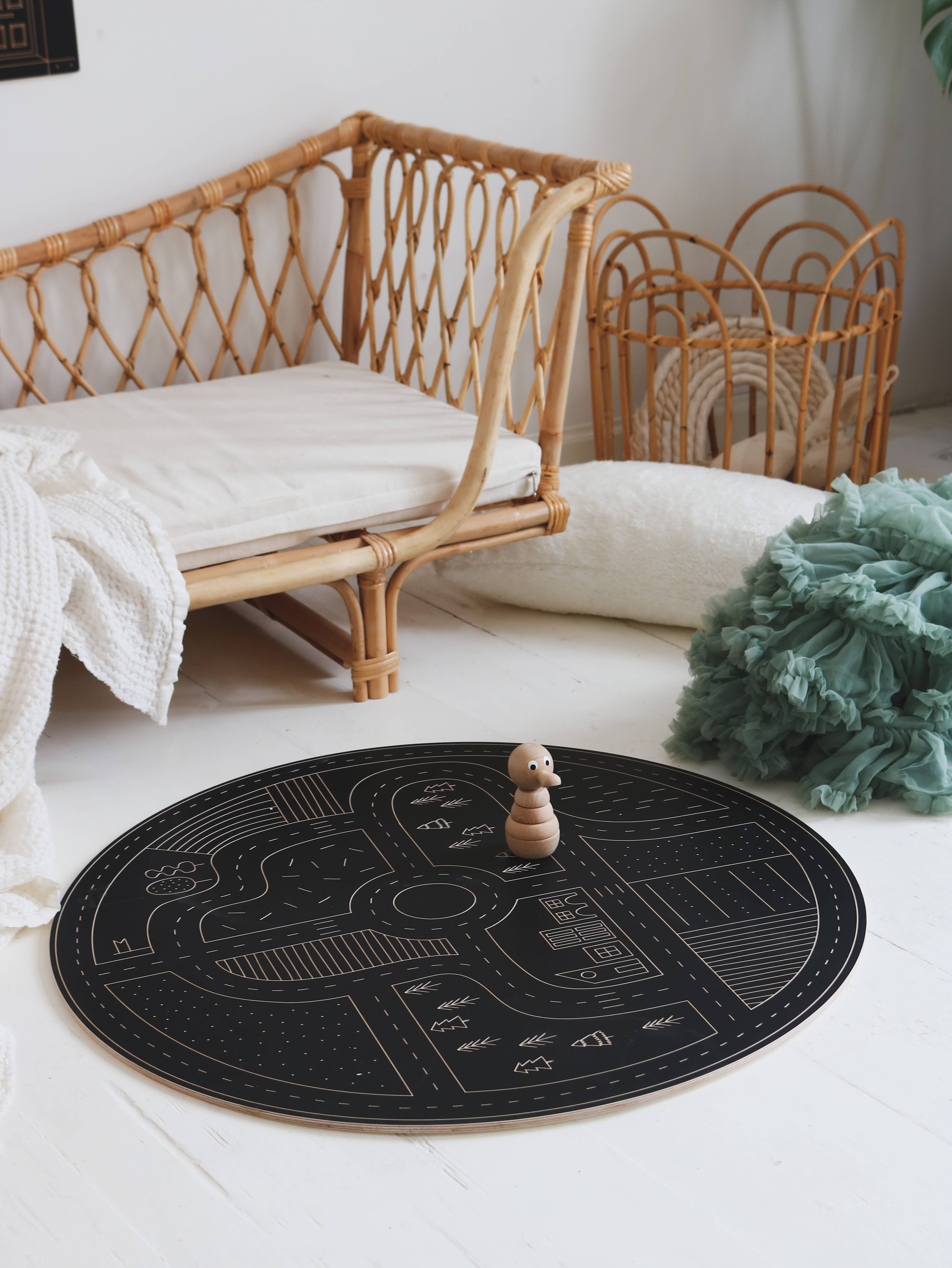 milin - Venta al por mayor Juguete de madera - Niños - Pizarra de carretera, juguete de madera con tiza8