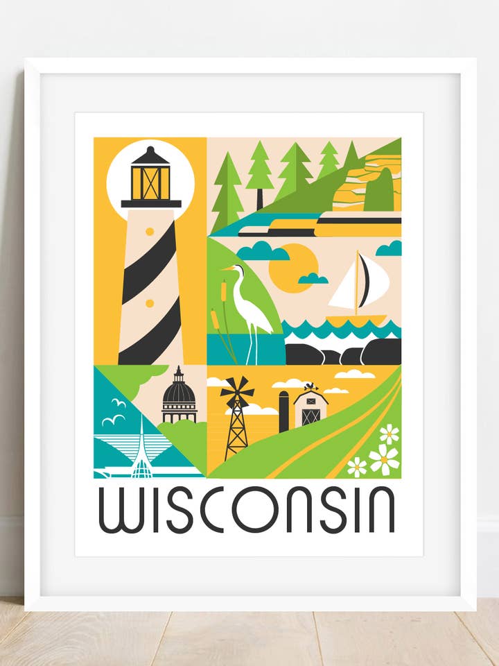 WI Scenes 8x10” Art Print for wholesale by Bottlebrush Graphics