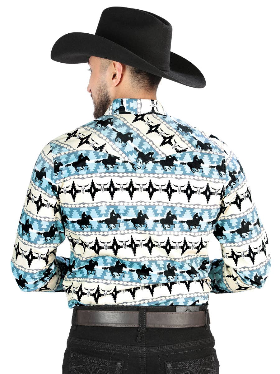 El General Western Wear - Wholesale Button Down Shirt - Men's - El General - Casual Long-Sleeve Shirt - Ivory 444781