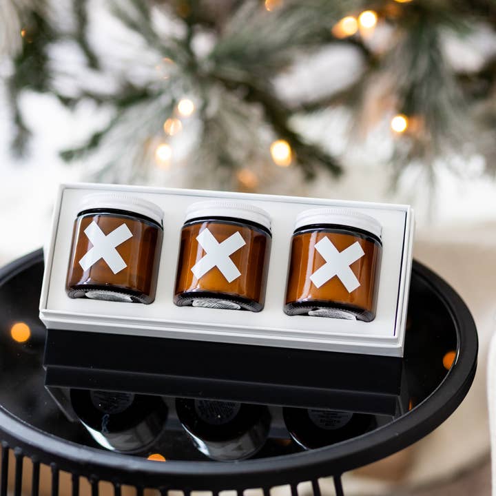 Wax Buffalo Pure Soy Candle Co. - Wholesale Jar/Filled Candle - Holiday Collection Trio | 4oz Soy Candles Gift Set 1