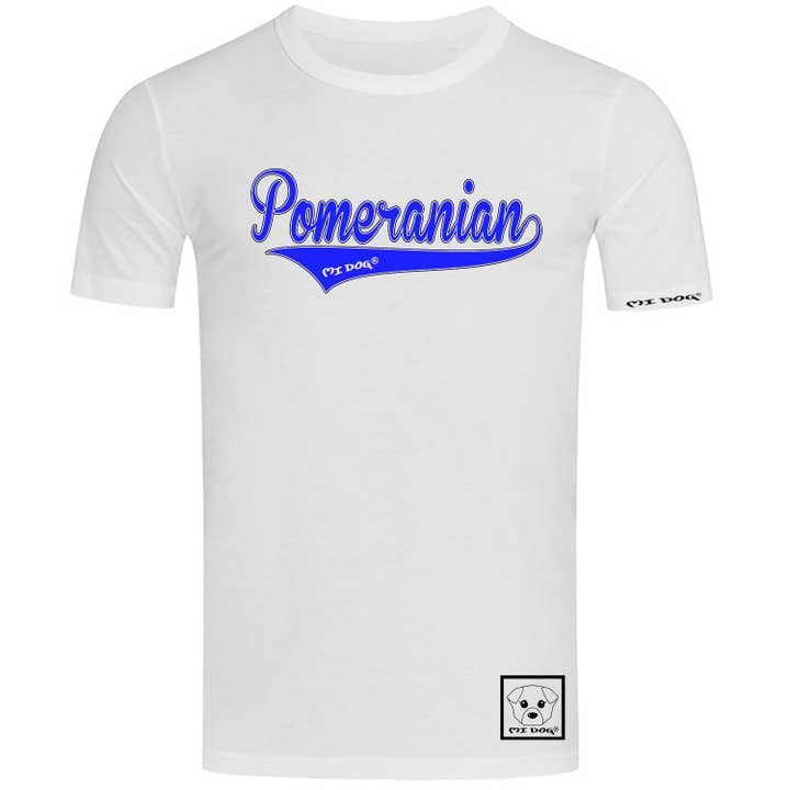 Pomeranian Hondenras Blauwe tekst voor wholesale door MI DOG