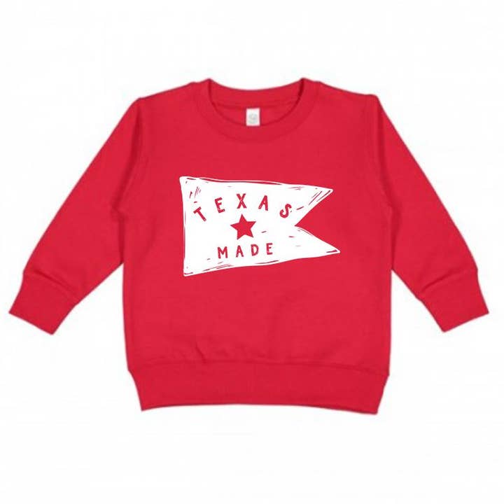 Texas Made Pennant Toddler Sweatshirt for wholesale by Made in Texas Co.