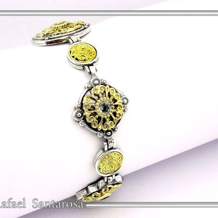 RAFAEL SANTAROSA - Wholesale Charm/Dangle Bracelet - Byzantine silver bracelet with filigree