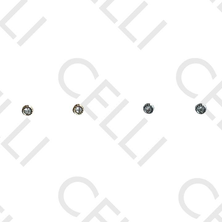 Celli Biju - Wholesale Stud/Post Earrings - Steel earring - mini light point1