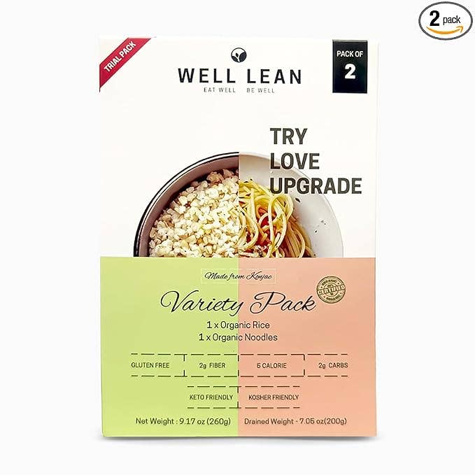 Well Lean LLC - Wholesale Pasta - Well Lean Organic Konjac Noodles & Rice - 2-Pack, Low Carb0