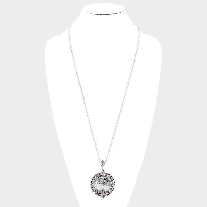 TheTizana - Wholesale Pendant/Charm Necklace - Tree Of Life With Abalone 6 Times Magnifier Magnifying Glass
