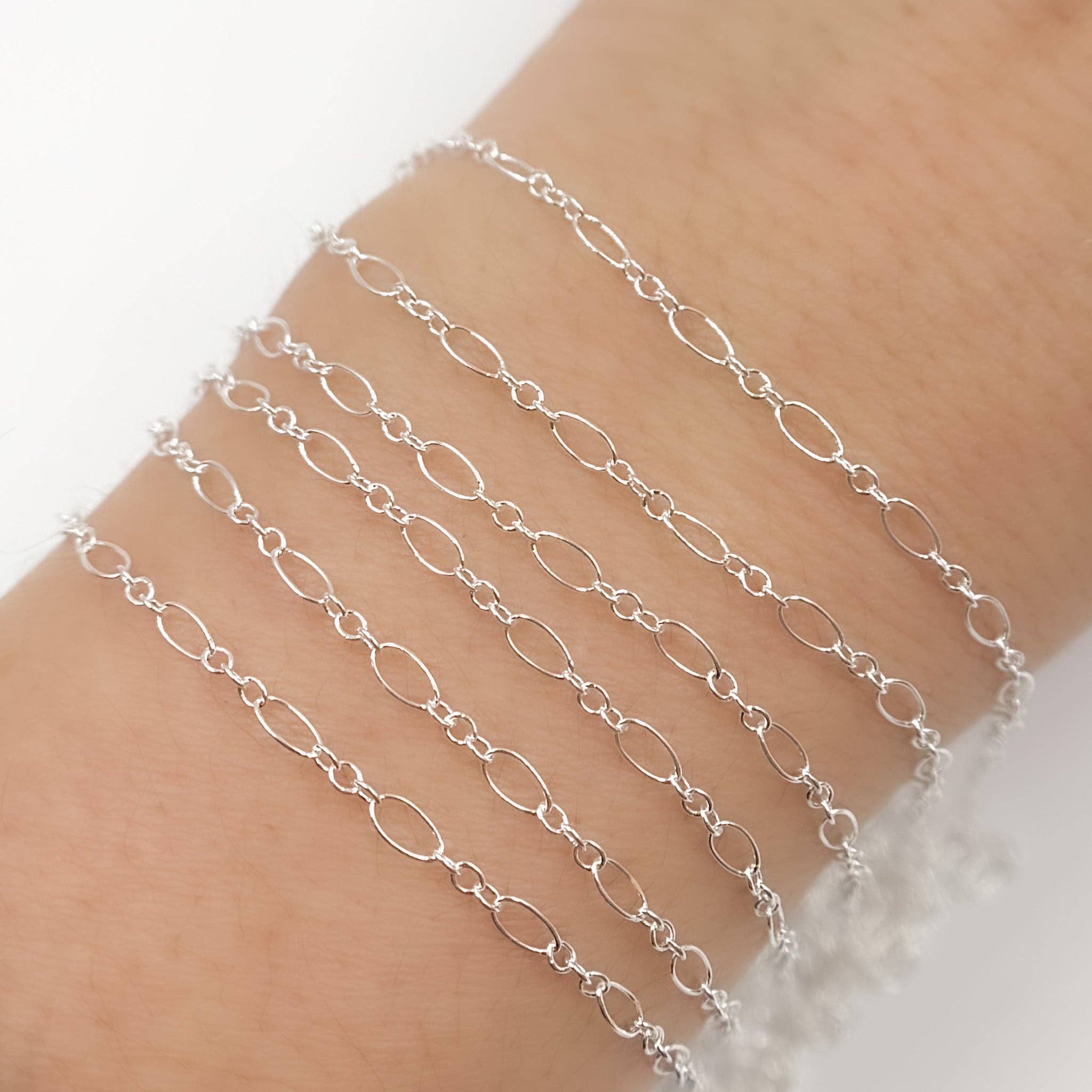 Jewels & Chains - Wholesale Link & Chain Necklace - 716-801SS. Sterling Silver Oval Long and Short Links Chain4