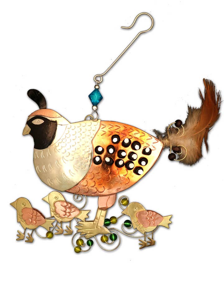 Ornement famille caille pour la vente par Pilgrim Imports