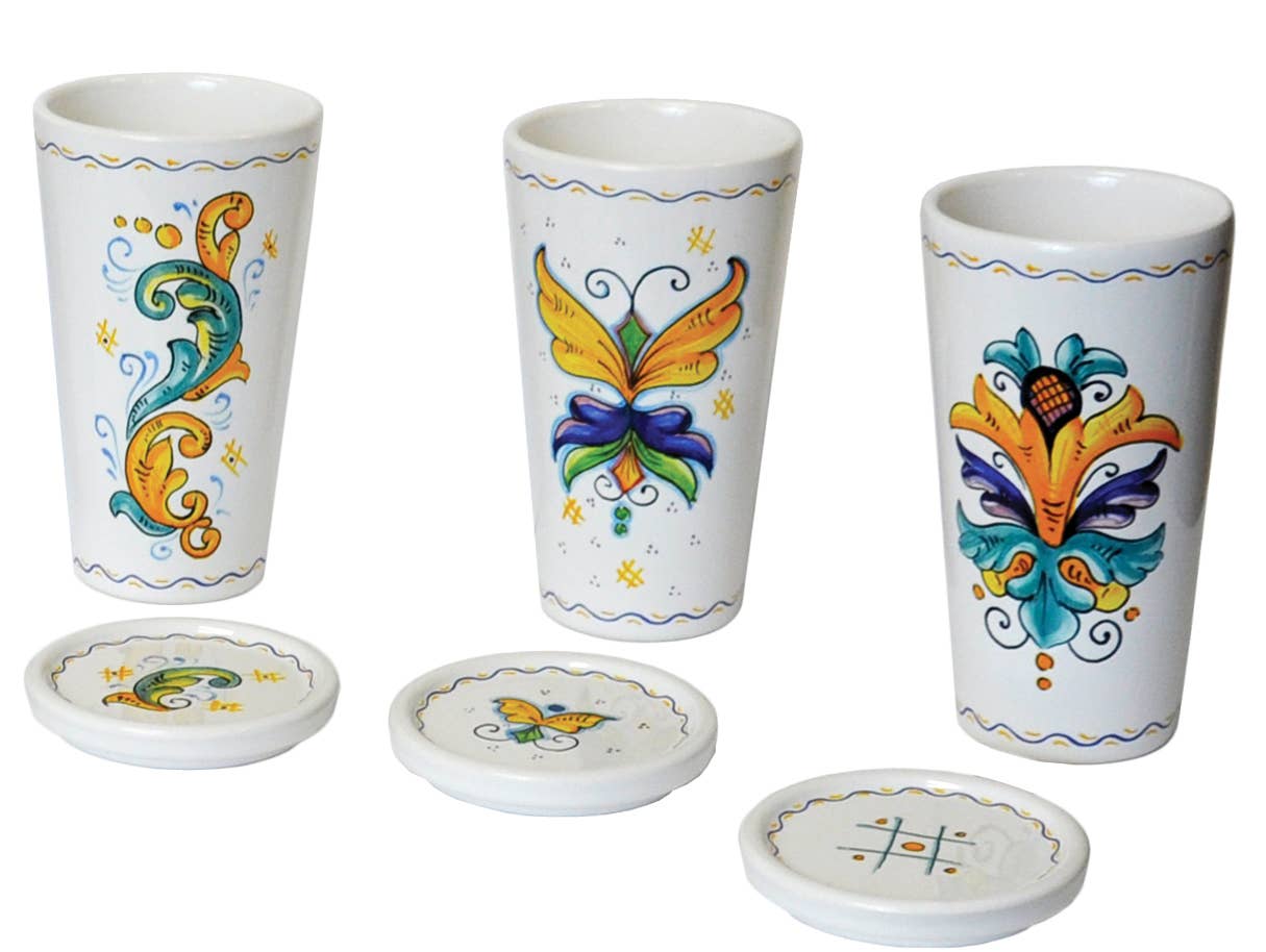 Abbiamo Tutto - Wholesale Drinking Glass/Cup - Umbria Design - Set B- Ceramic Glasses/ Lid Set of 30