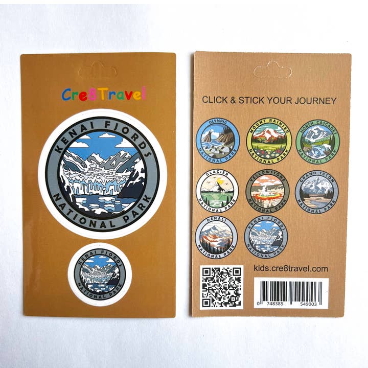 Kenai Fjords National Park 2 Vinyl Sticker Pack for wholesale by Cre8Travel
