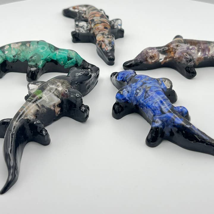 Semi-Precious Stone Alligator (Lg) for wholesale by Loose Neck Land