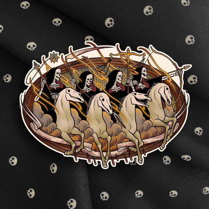 Four Horsemen of The Apocalypse Print for wholesale by Black Serotonin