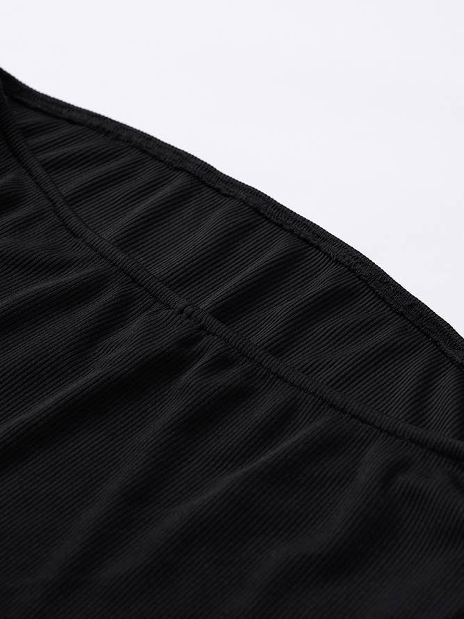 Black Casual Slim-Fit Sleeveless Top & Long Pants Set KK17 for wholesale on Faire