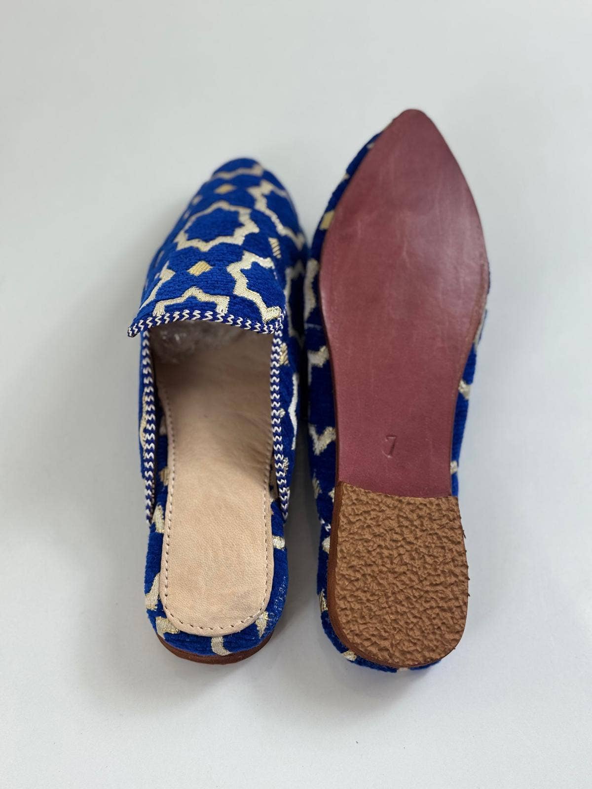 Melecraft – wholesale Mules – Women’s – Wholesale Moroccan Slippers - Handmade Blue Boho Mules6