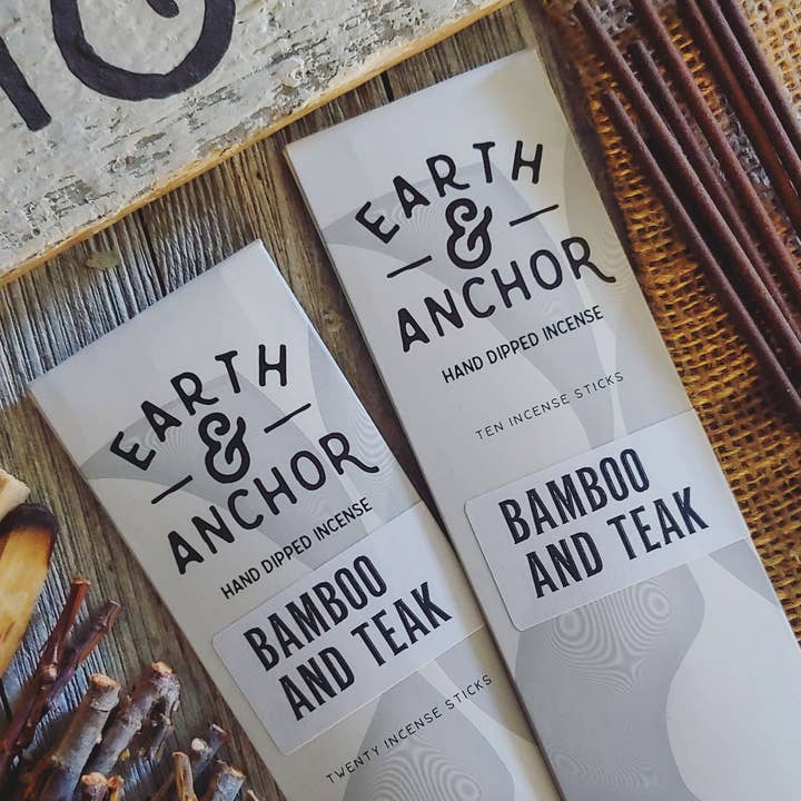Bamboo & Teak Hand Dipped Incense for wholesale by Earth & Anchor Soap Co.