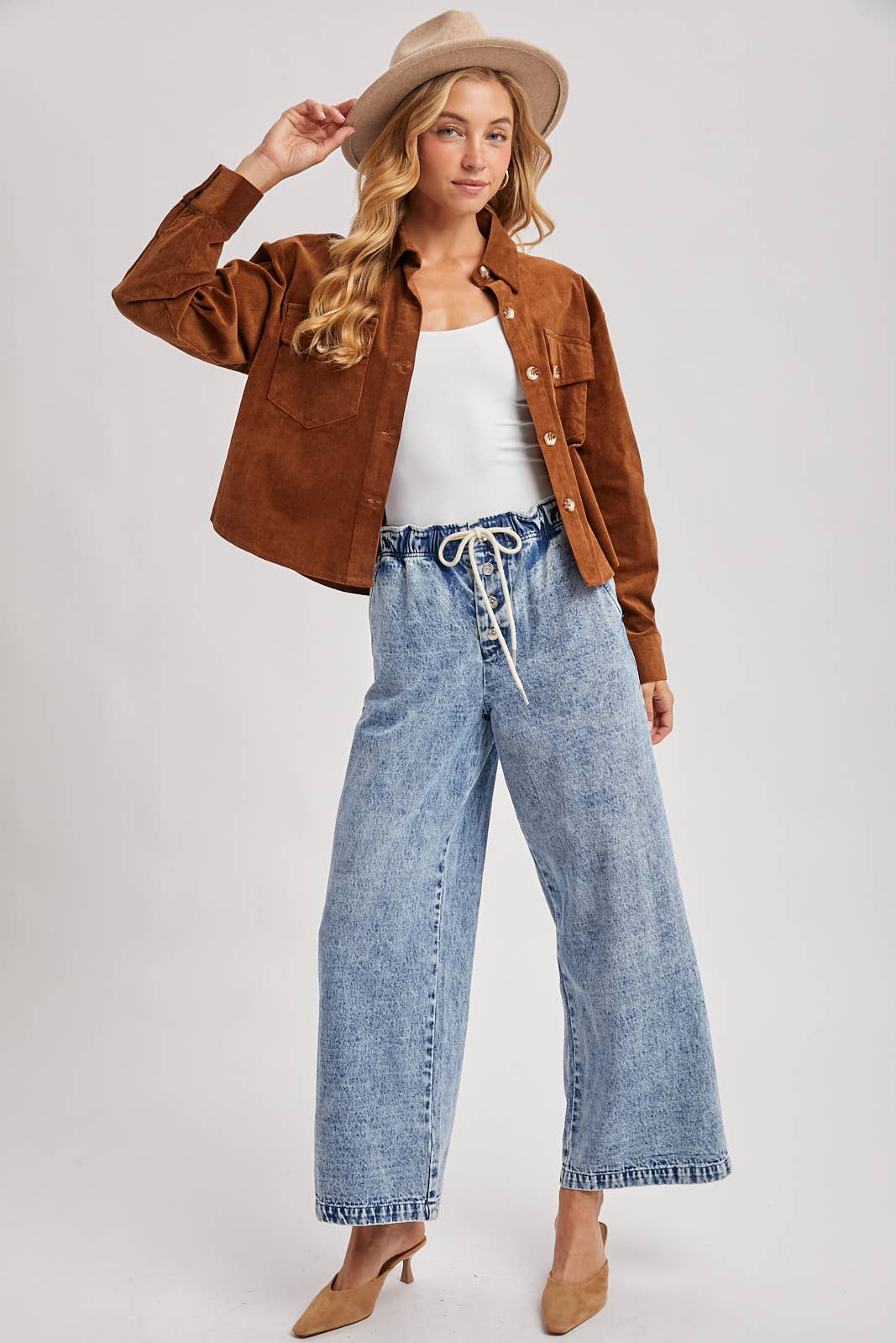 Bluivy - Wholesale Jacket - Women's - CORDUROY CROPPED BUTTON DOWN SHIRT JACKET21