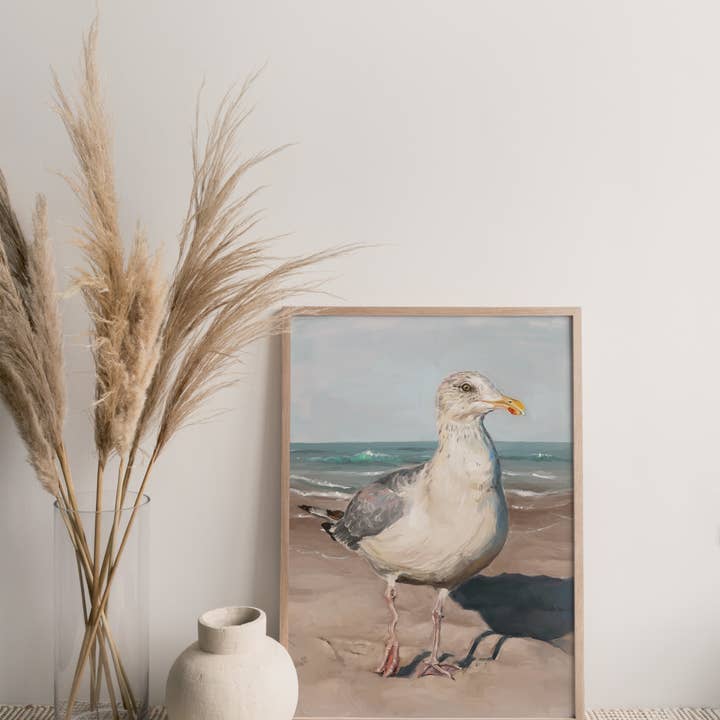 The Ugly Cat Studio - Wholesale Art Print - Seagull with Wobbly Leg Fine Art Print24