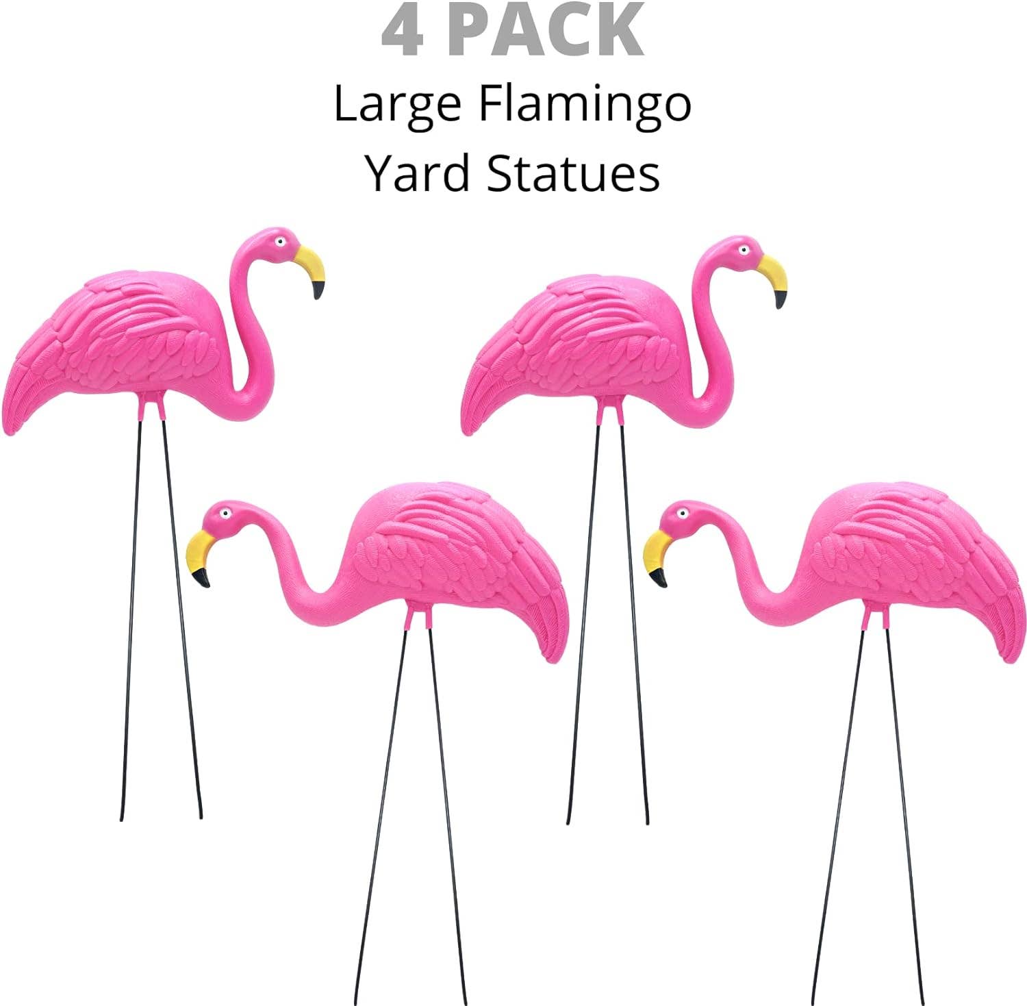 4E's Novelty - Wholesale Outdoor Ornament/Decor - 4 Pink Flamingos Yard Decorations - Large 23 inch Ornament Statues - Outdoor Garden Lawn Flamingo Decor by 4E's Novelty5