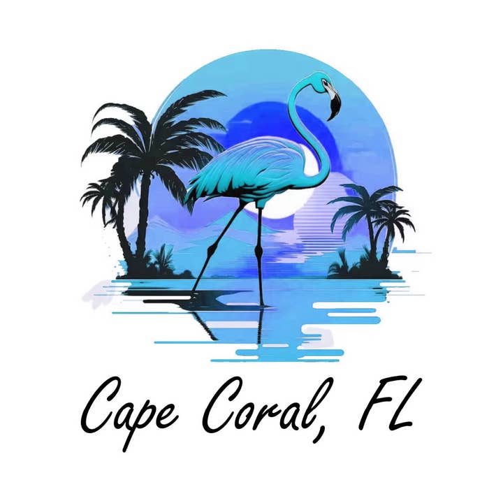 Adult Custom Long Sleeve W/ Hood Flamingo Sunset Blue for wholesale by Paradise Tees LLC