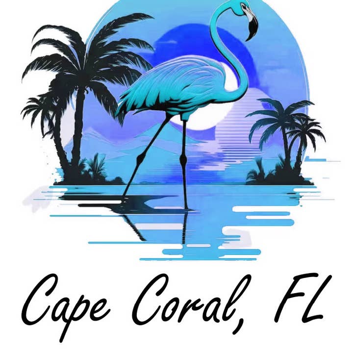 Ladies Custom Ultra Soft Scoop Flamingo Sunset Blue for wholesale by Paradise Tees LLC