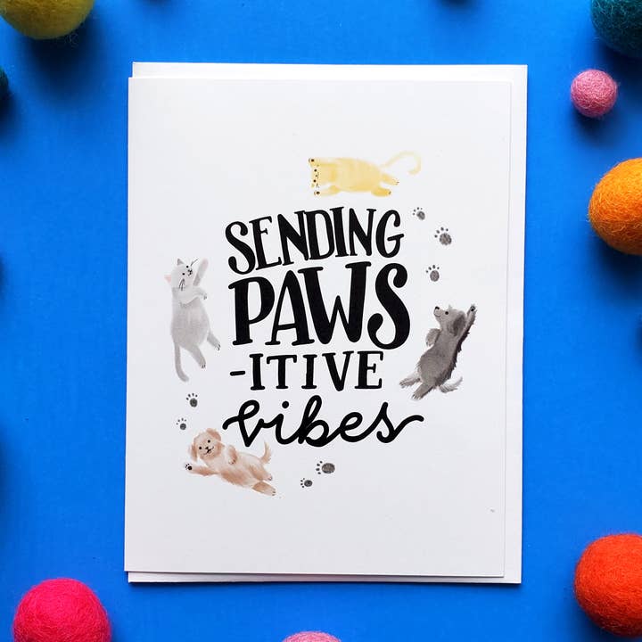 Pawsitive Sympathy Card - Recycled, Eco-Friendly for wholesale by Shawna Smyth Studio