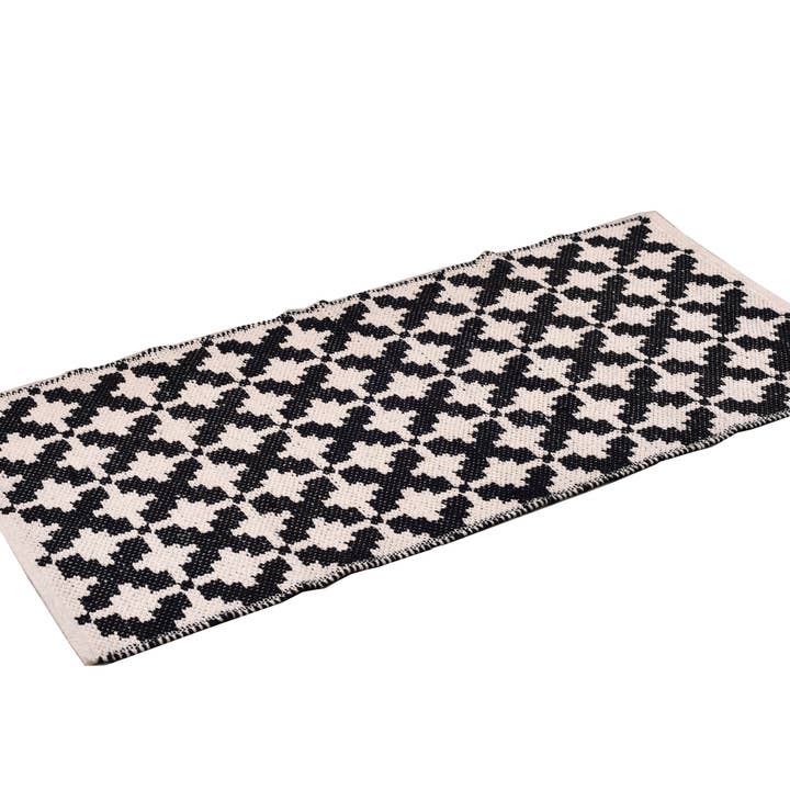 Tappeto in juta nero/naturale 27" x 55" per la vendita all'ingrosso da parte di Spitiko Homes