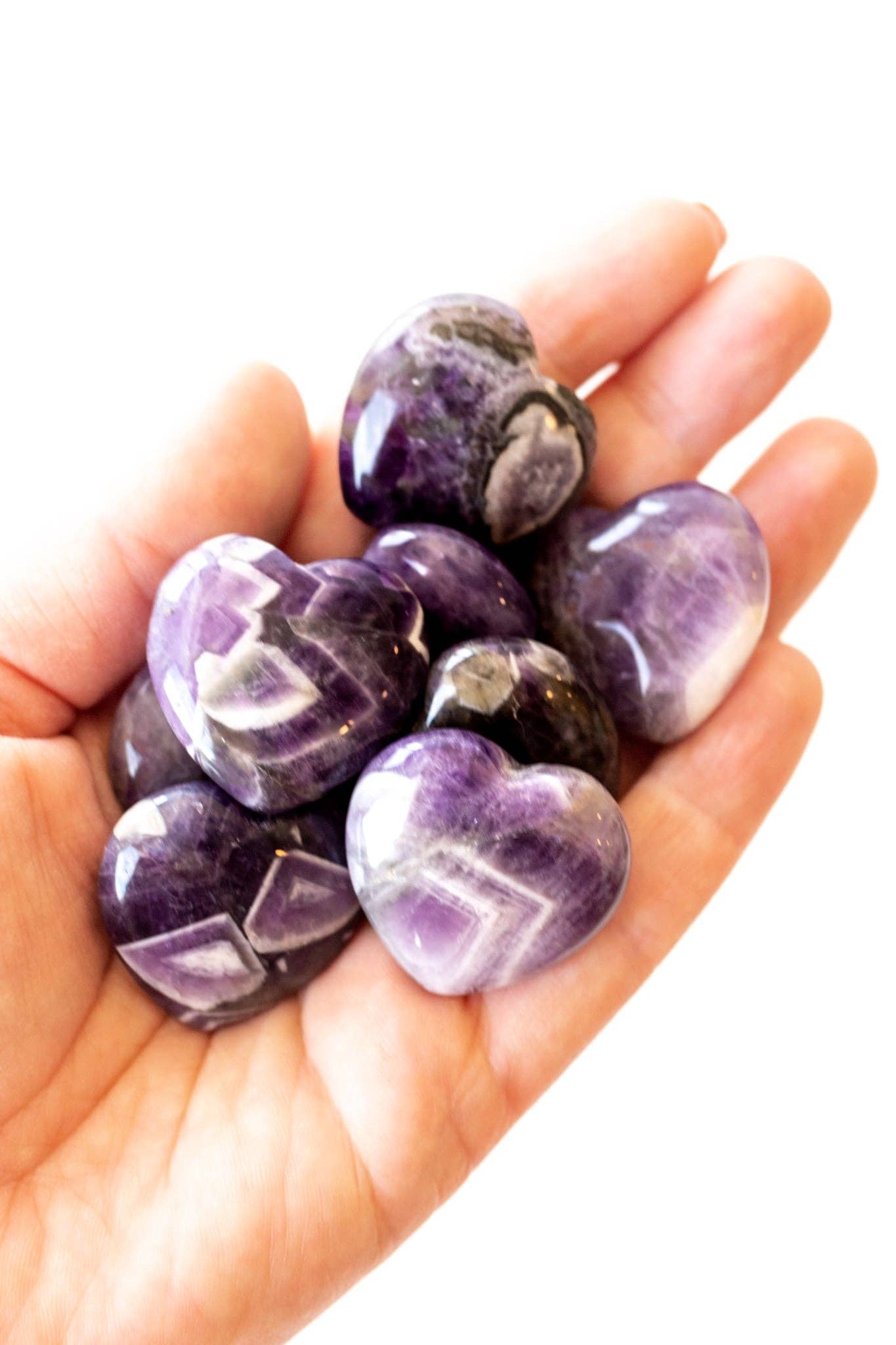 Apothecary Co. - Wholesale Spiritual Stone/Crystal - Chevron Dream Amethyst Crystal Heart0
