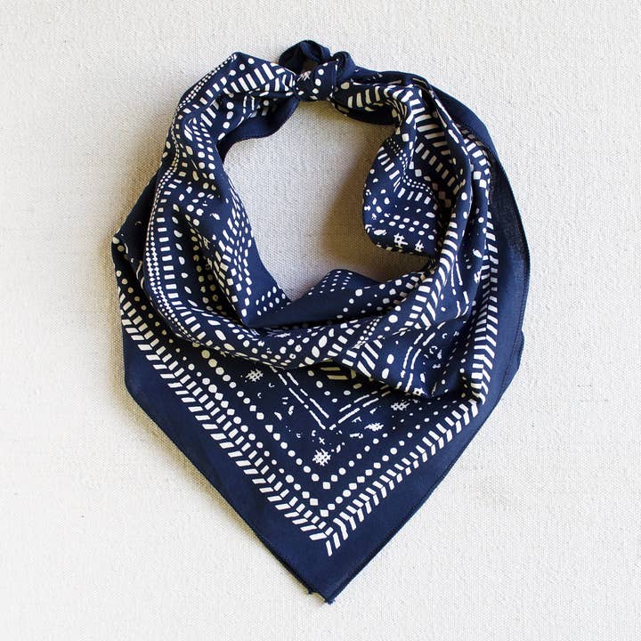 Bandana Navy Dot Dash por atacado de Abracadana
