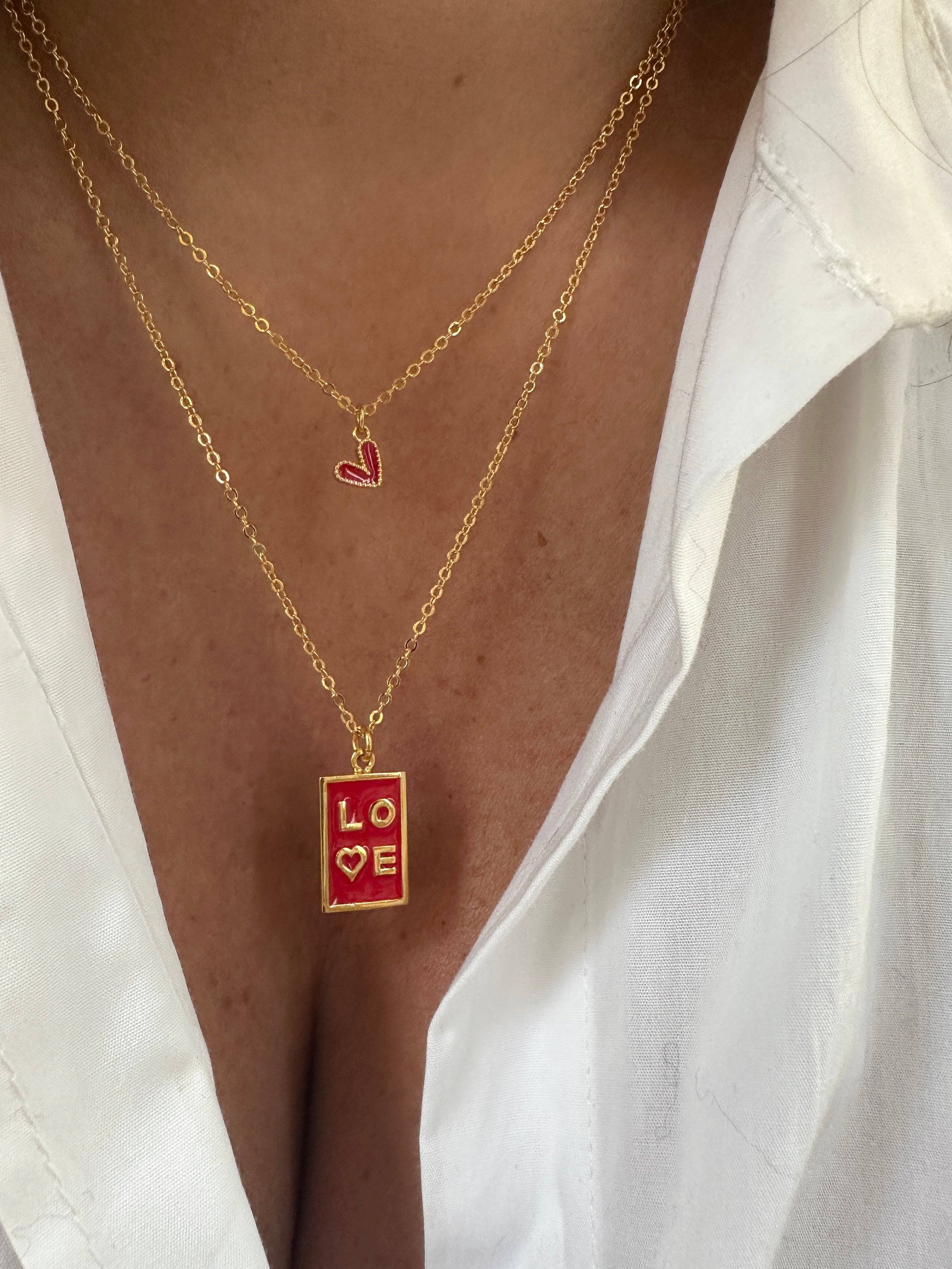A.B. Paris - Vendita all'ingrosso Collana con ciondolo/pendaglio - Collana mini cuore in ottone placcato oro 24k9