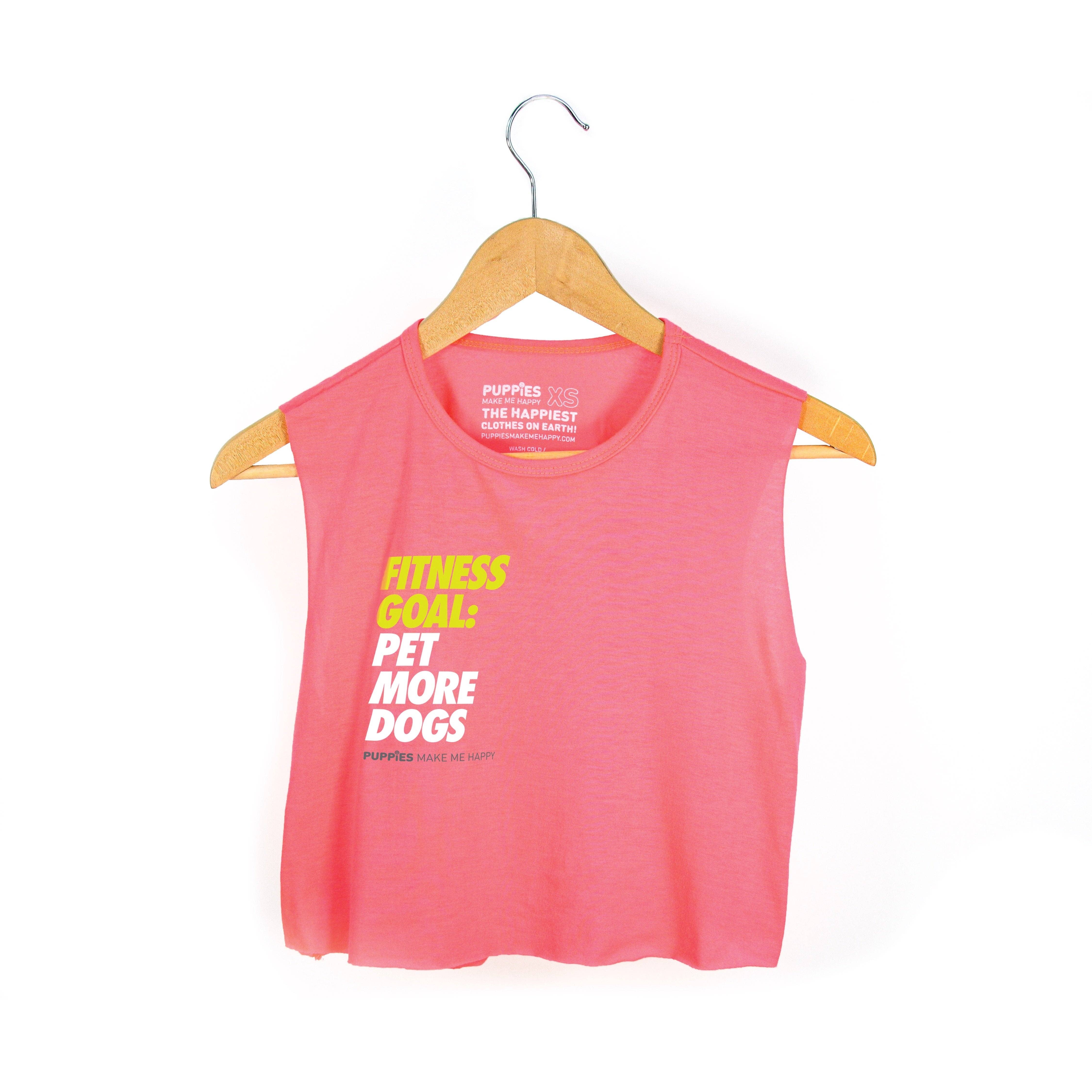 Puppies Make Me Happy - Vendita all'ingrosso Maglietta serigrafata - Donna - Fitness Goals | Top corto6
