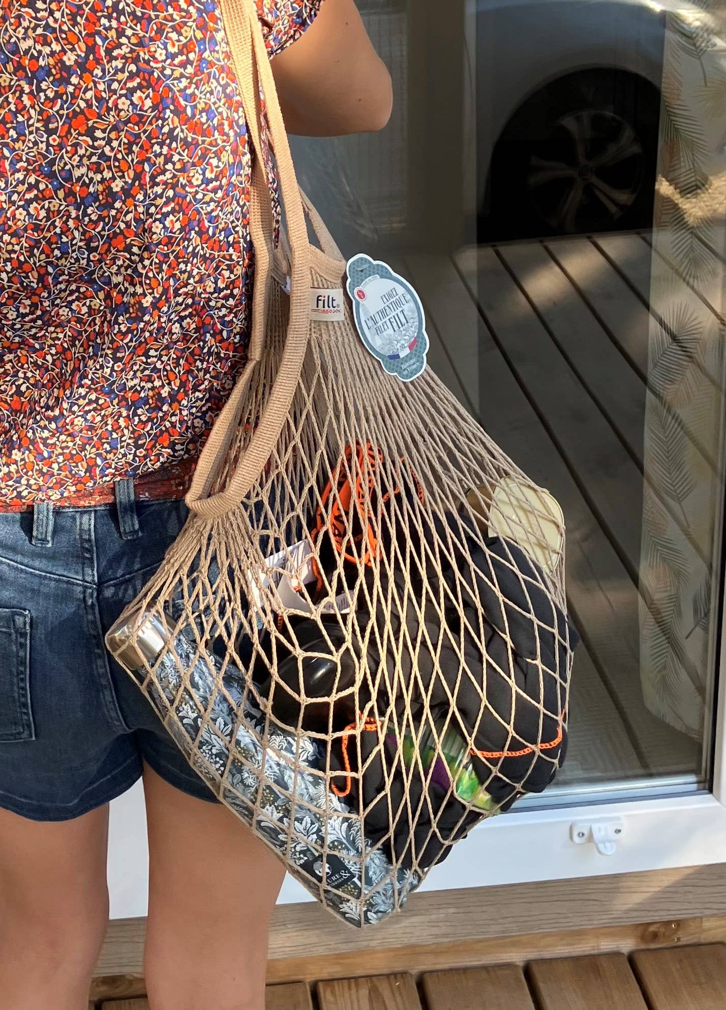 Filt1860 - Wholesale Grocery/Shopping Bag - Shopping net bag Mastic long handles2