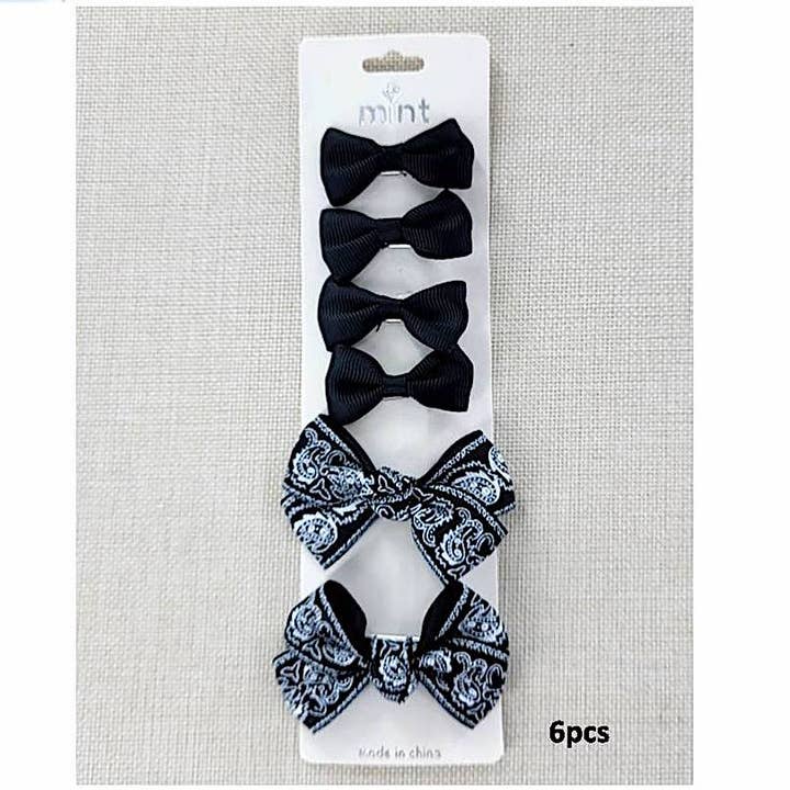 Paisley Hair Bow Clip Set for wholesale by Atlas Fashion