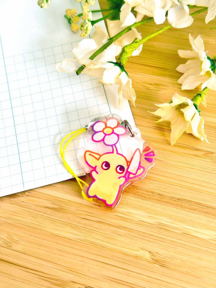 Yellow Pikmin Keychain for wholesale by Shiku Designs