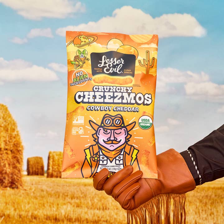 LesserEvil - Wholesale Puffed Snack - Cheezmos, Cowboy Cheddar 7oz