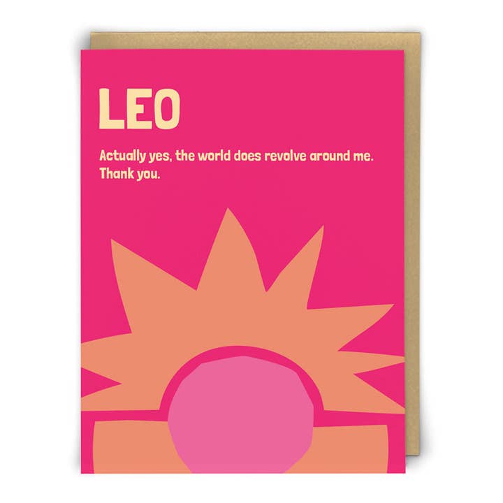 Leo - Tarjeta de felicitación del zodiaco para venta al por mayor de Redback Cards UK