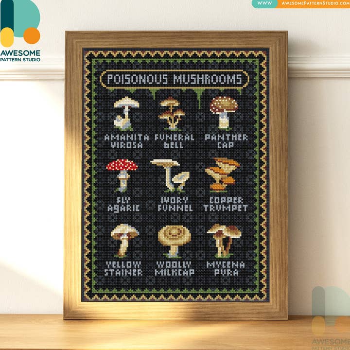 DS1979-120x162 giftiga svampar, diamantmålningssats för wholesale av Awesome Pattern Studio