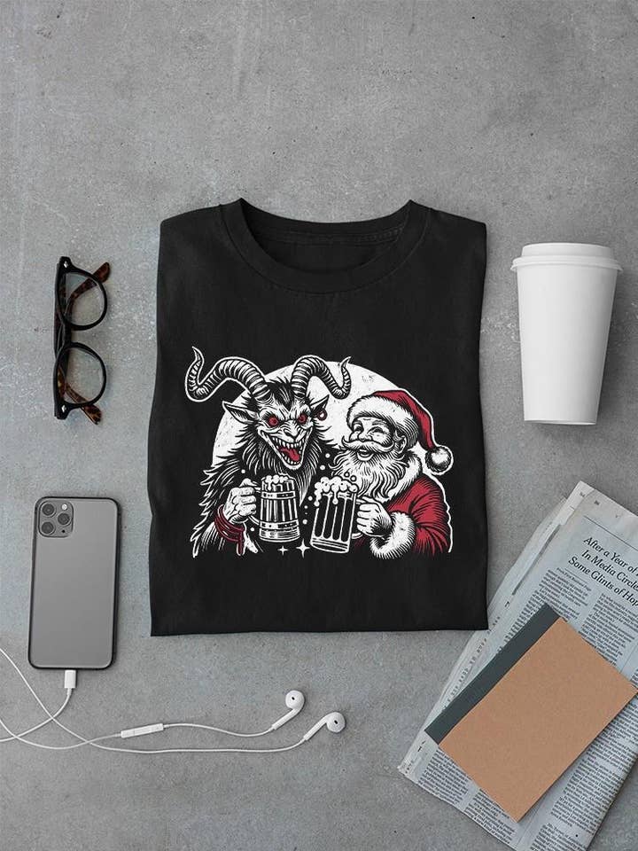 Krampus Santa Beer Naughty Christmas Men's Tshirt for wholesale by Swift Retail