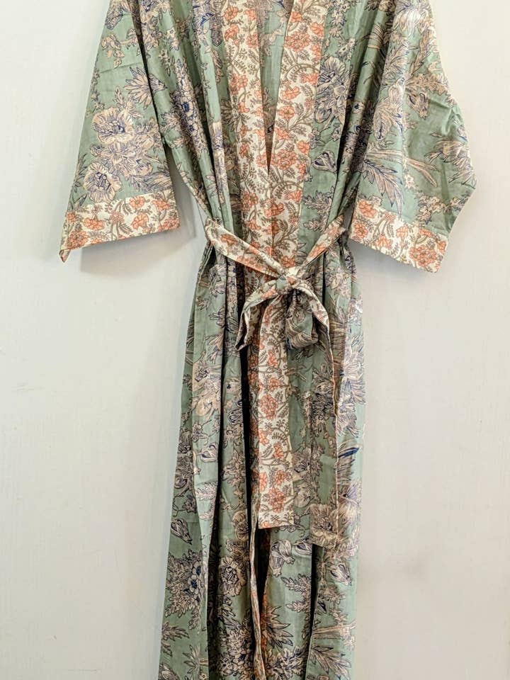 Sage Blossom Kimono Robe for wholesale by Curiosity
