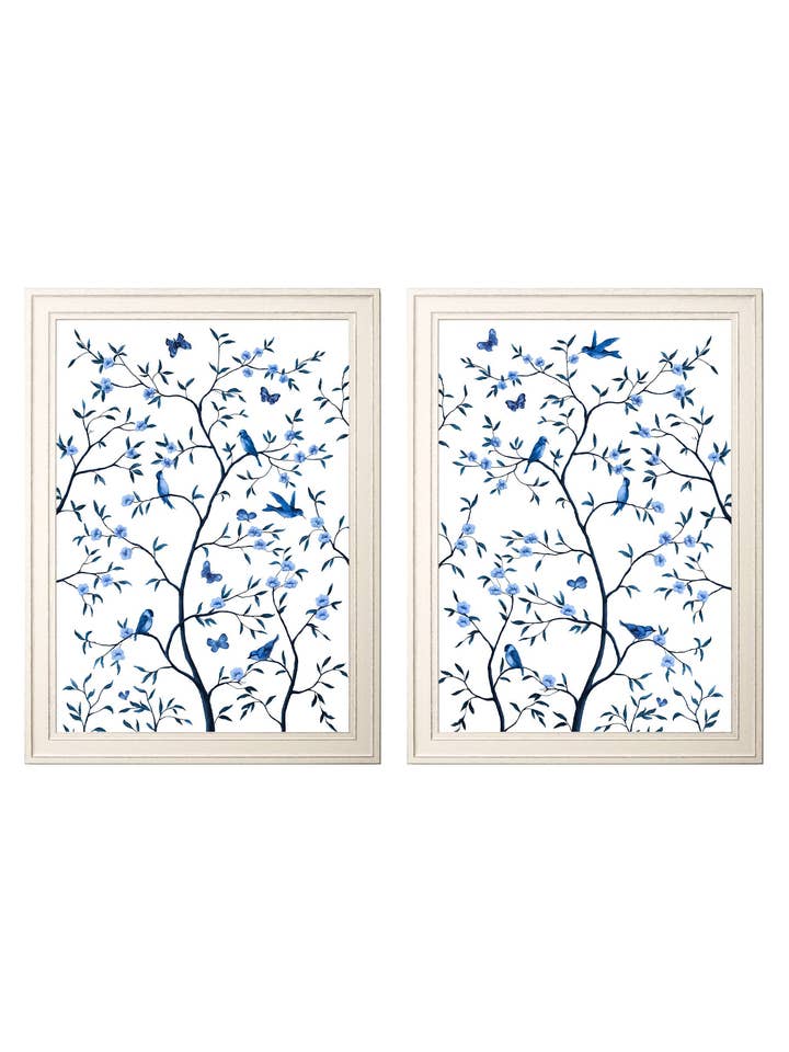 Tree of Life Blue & White Set of 2 for wholesale by T A Interiors Wall Art & Mirrors