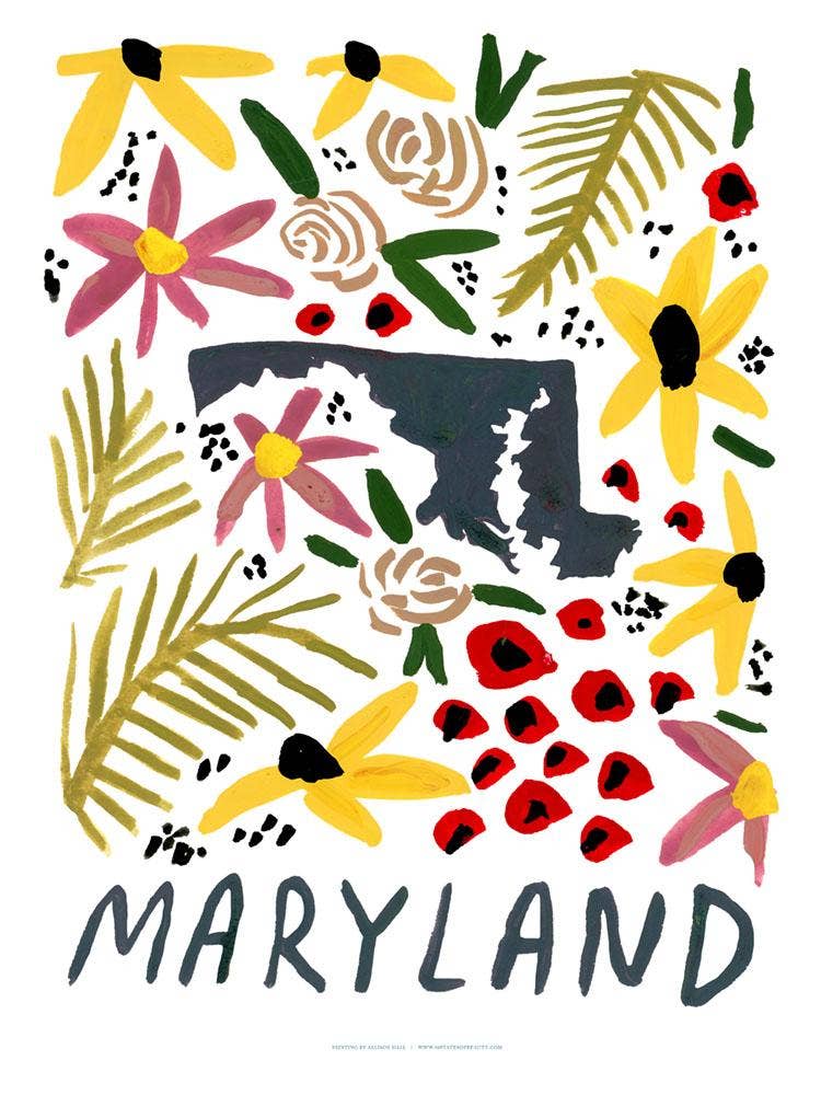 50 States of Beauty - Wholesale Art Print - Maryland American Gouache Print0