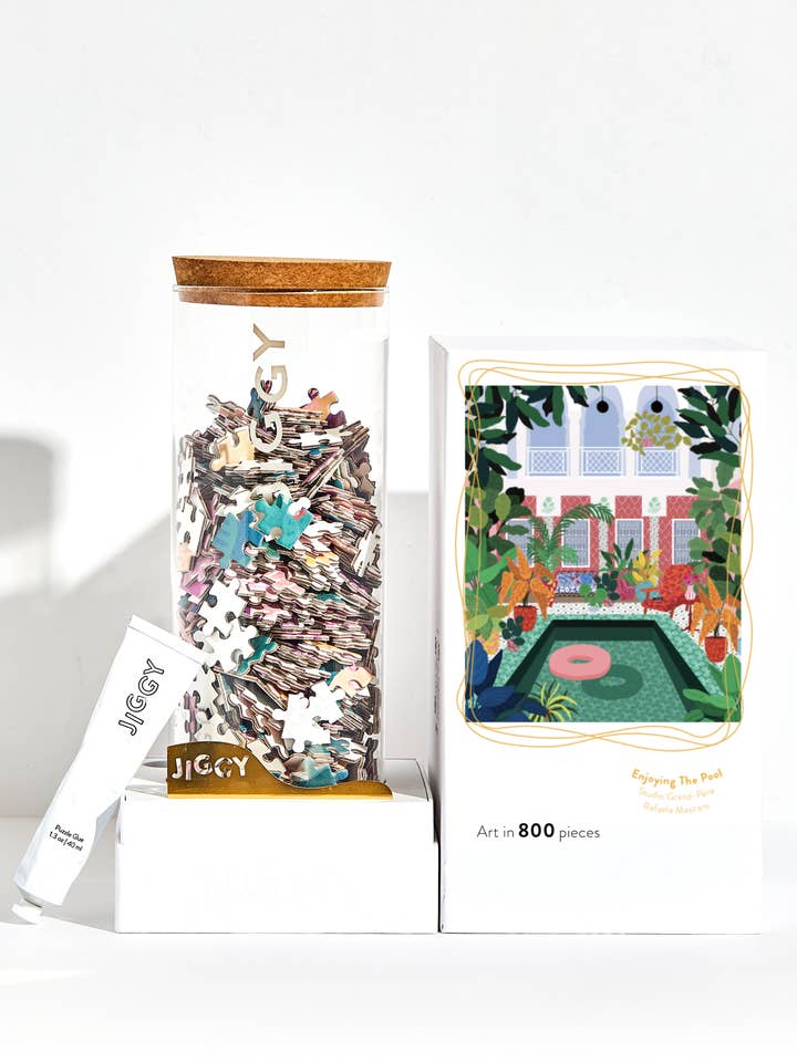 800pc Puzzle: Enjoying the Pool, Rafaela Mascaro for wholesale by JIGGY Puzzles