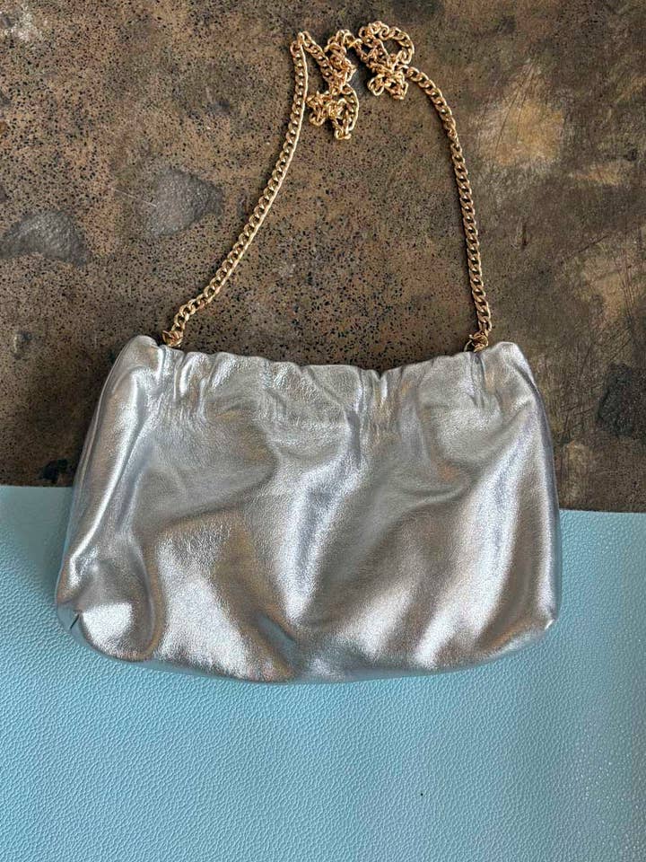 Hoss Bessin Handbag - Silver Leather for wholesale by HOSS