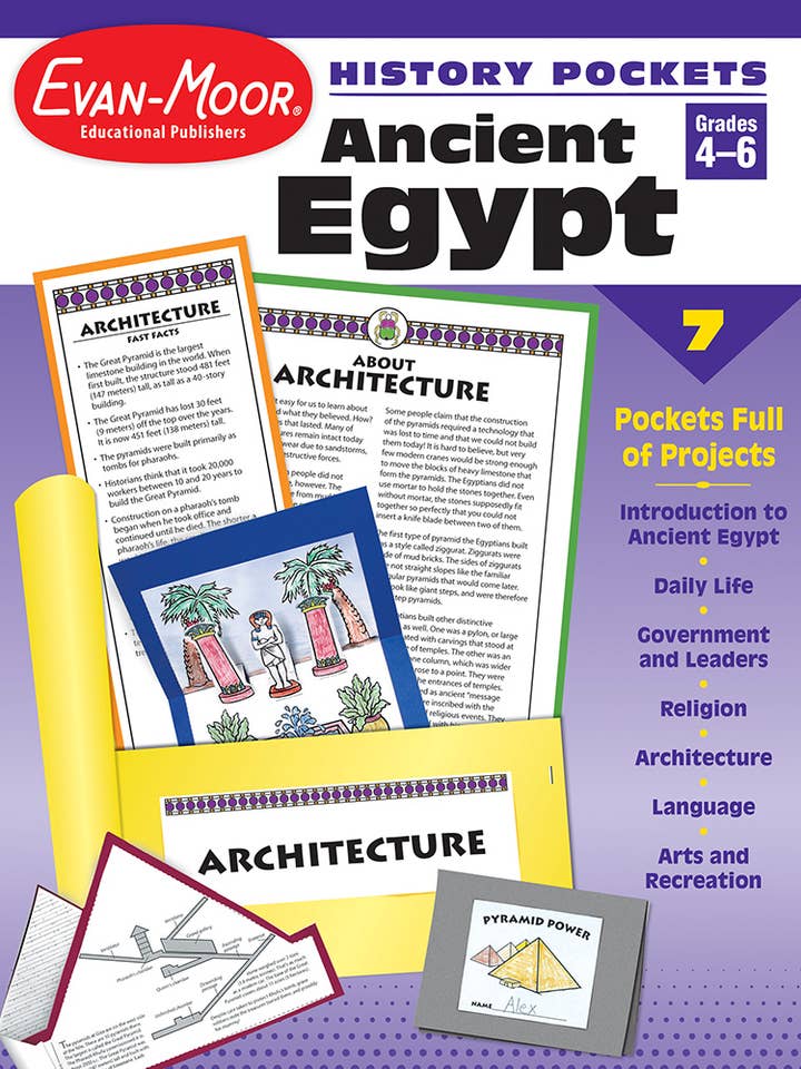 Historie lommer: Det gamle Egypten, klasse 4 - 6 lærerressource for engroshandel hos Evan-Moor Educational Publishers