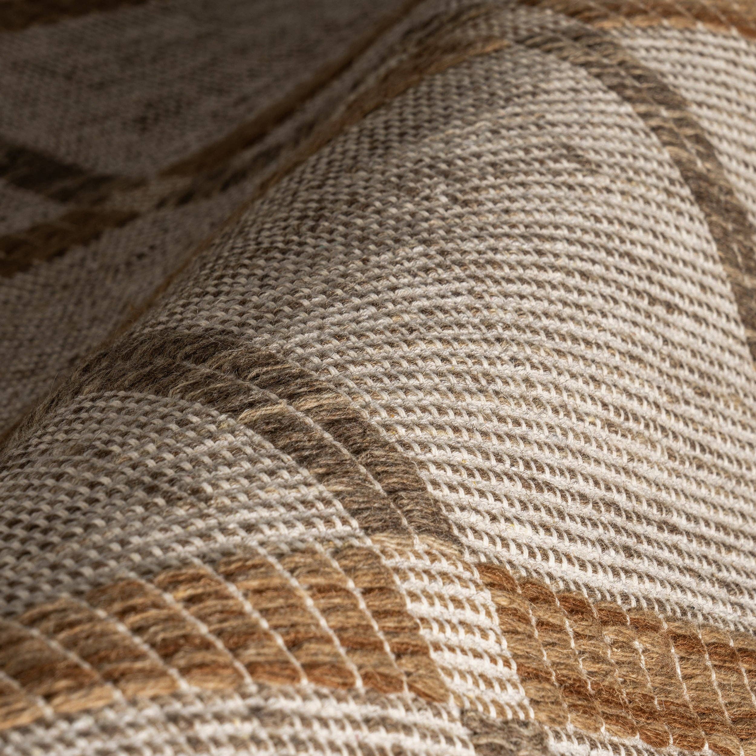 Ivoire Tapis de zone en laine et coton Annie à carreaux en vente sur Faire3