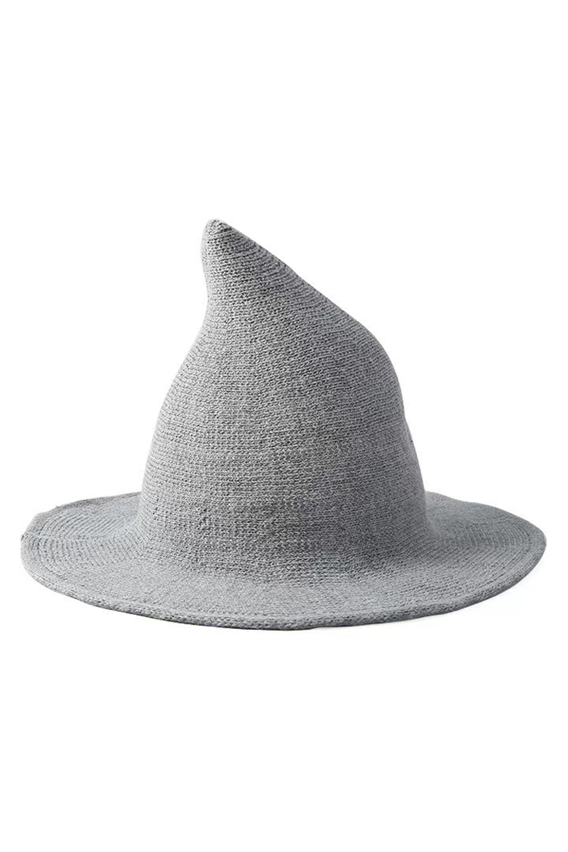ACCITY - Wholesale Fedora - Women's - Halloween Knit Witch Hat, Wide Brim Pointed Top_CWAH06161
