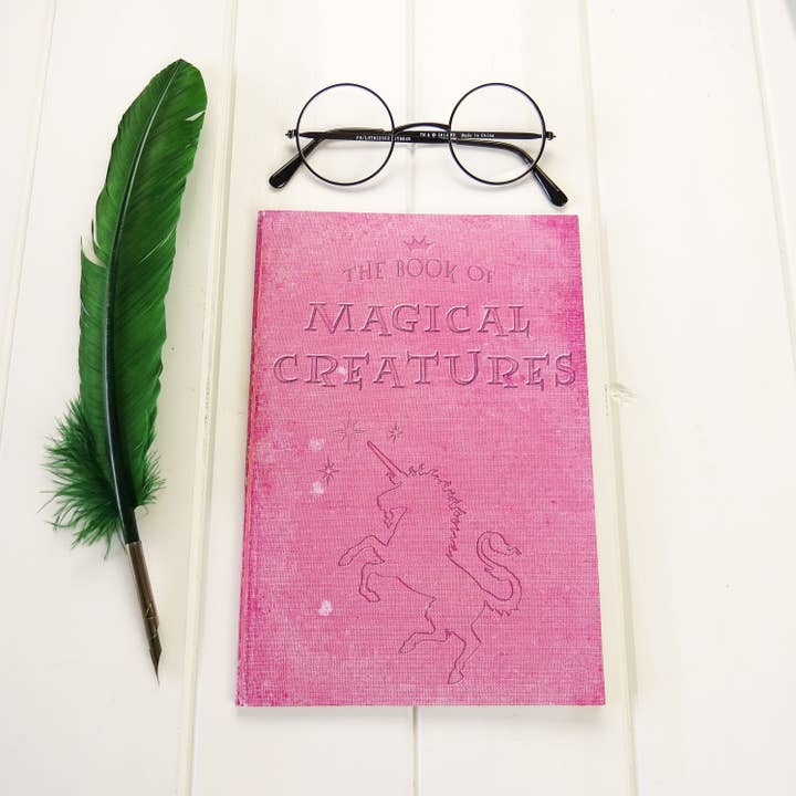 Magical Creatures Wizard Magic Notebook Pink A5 Lined Book for wholesale by LiteraryEmporium