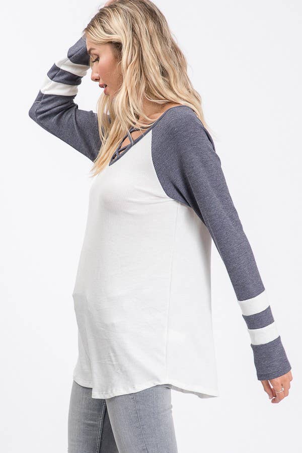 lovely melody - Venta al por mayor Camisa - Mujer - T8094 MANGA LARGA CON DETALLE DE RAYAS Y CUELLO19