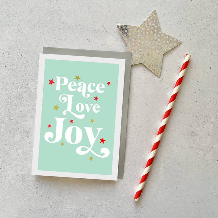 Peace Love Joy Card for wholesale by Always Sparkle